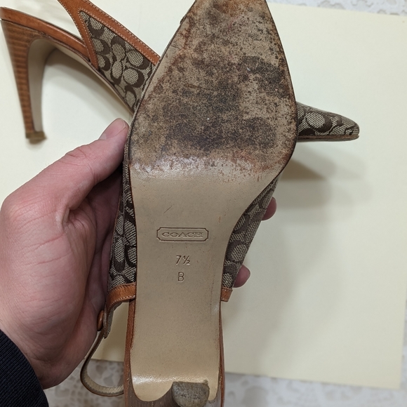 Coach sling back heels size 7.5 - Picture 5 of 8
